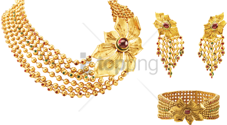 Free Png Gold Jewels Png Png Image With Transparent - Indian Gold Jewellery Png (850x464), Png Download