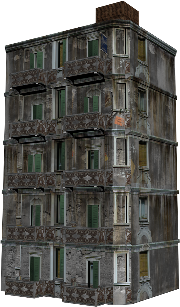 10 Low Poly Old Buildings - Tower Block (817x1080), Png Download