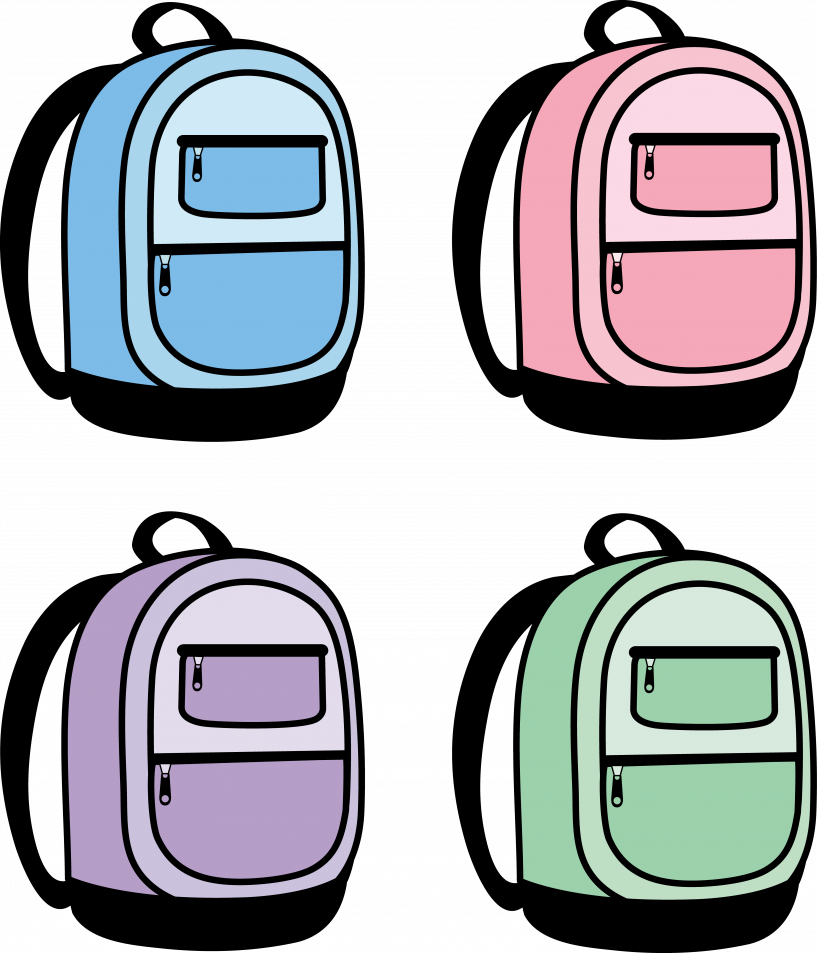 Back Pack Clip Art (817x953), Png Download