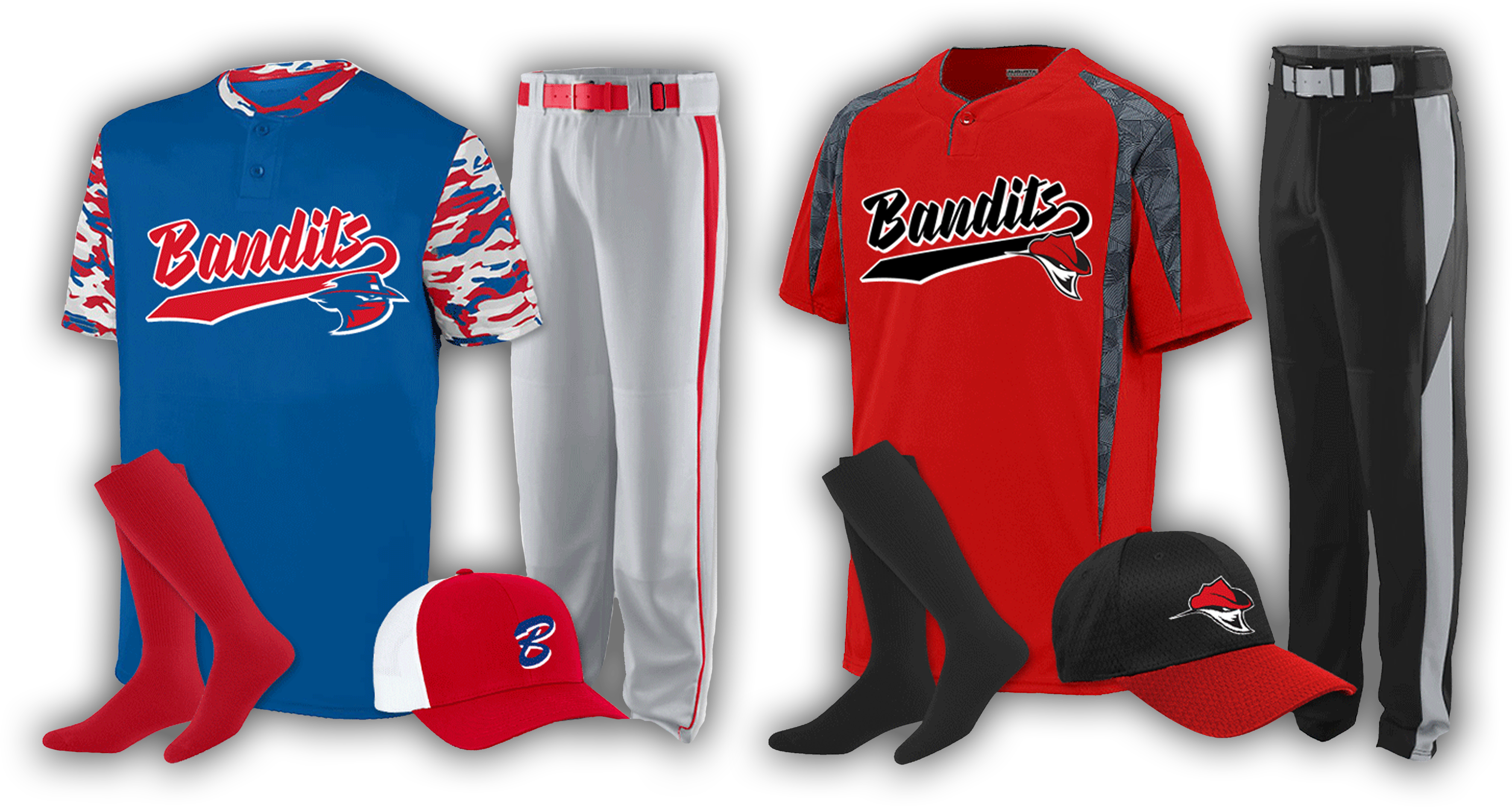 Black Red Baseball Uniforms (4800x2400), Png Download