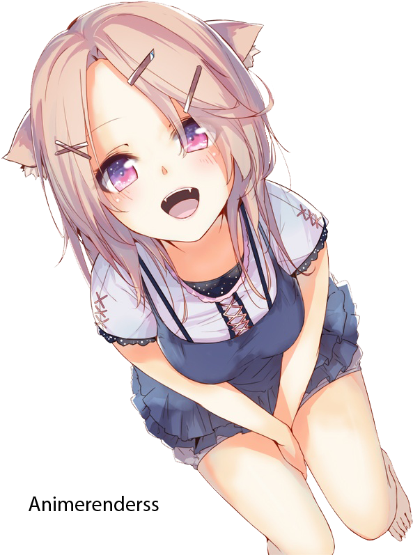 7u7 - Anime Girl Neko (736x799), Png Download