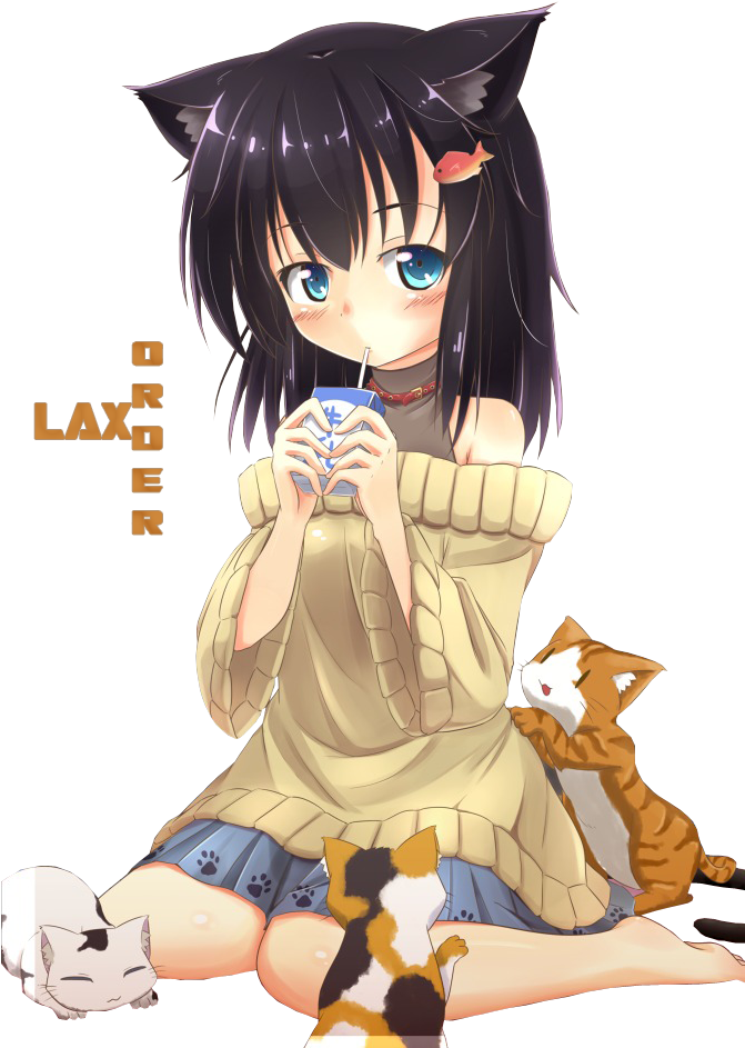 Neko Girl Render - Cute Neko (500x715), Png Download