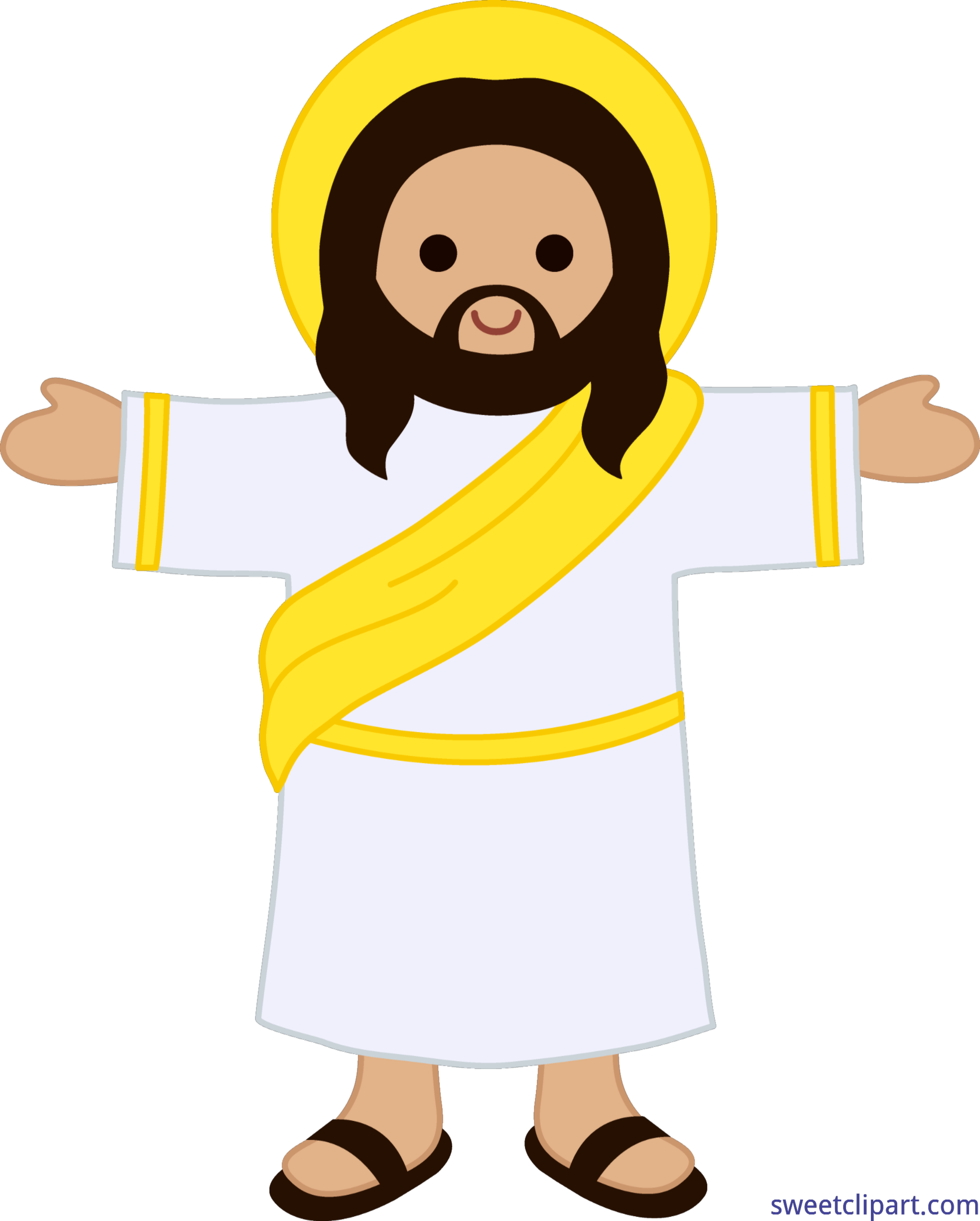 Cute Jesus Christ Clip Art - Jesus Clipart (4110x5120), Png Download