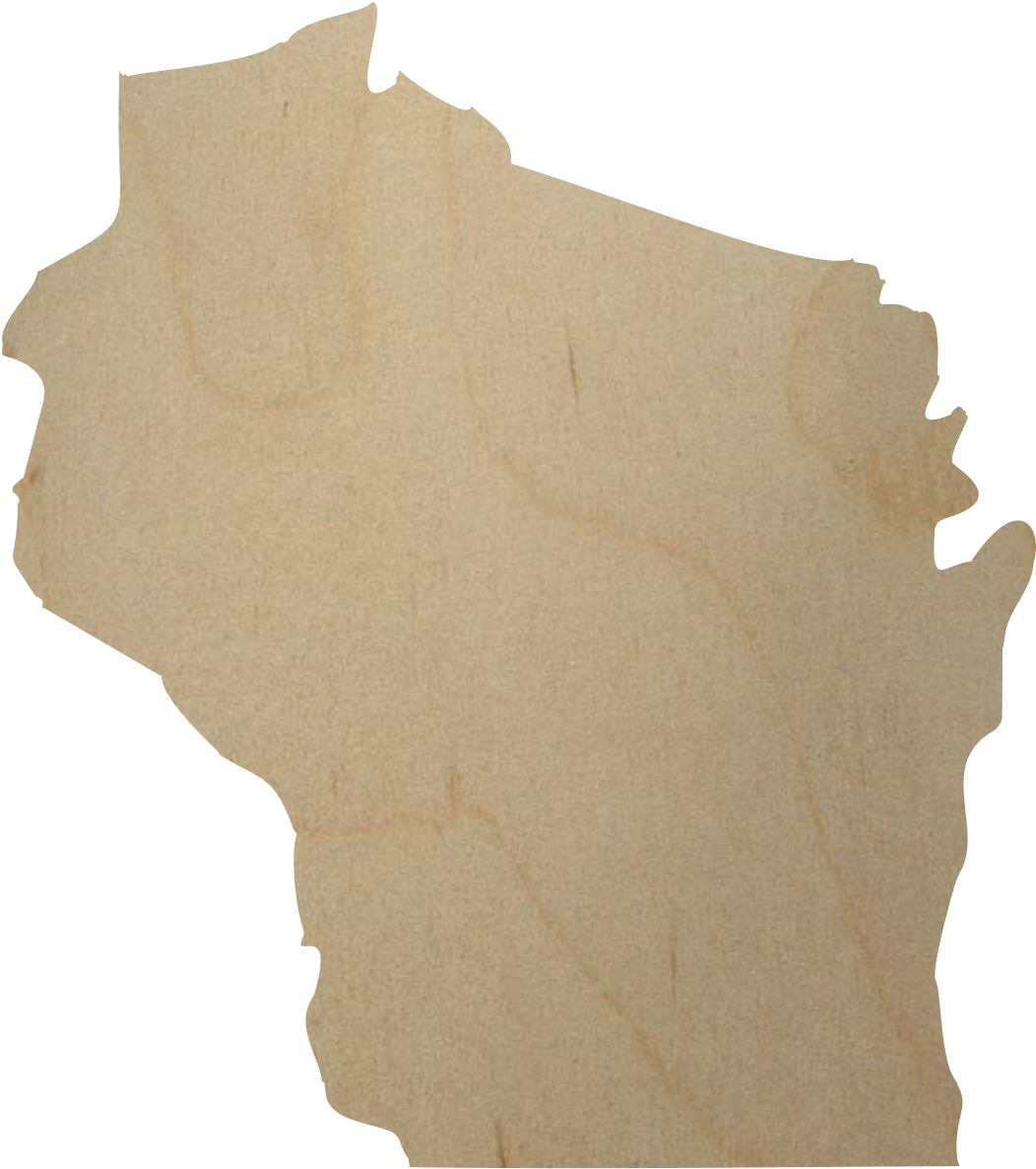 Wisconsin State Wood Cutout - Tree (1124x1690), Png Download