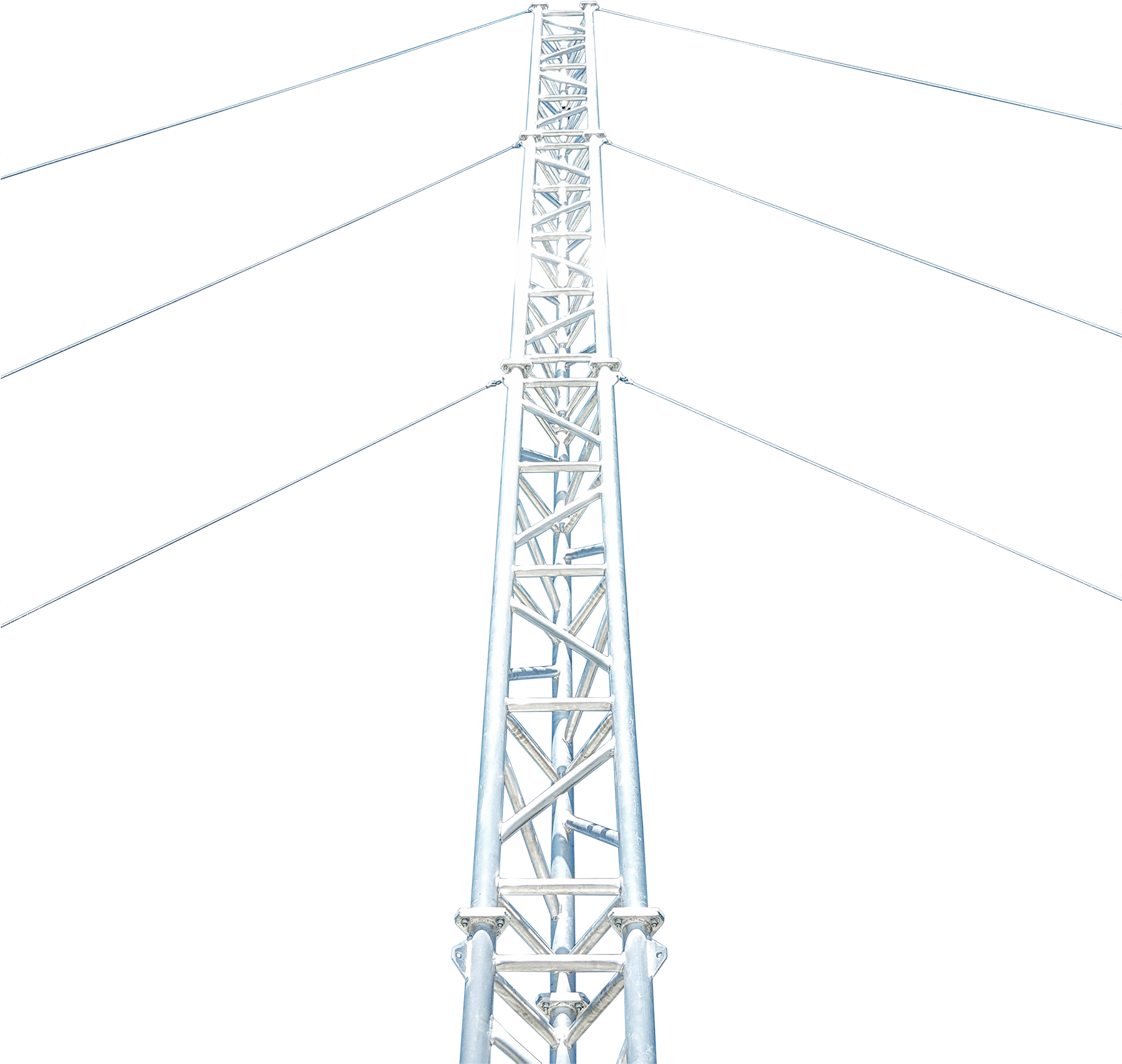 Al500 Aluminium Guyed Lattice Tower - Transmission Tower (1800x1800), Png Download