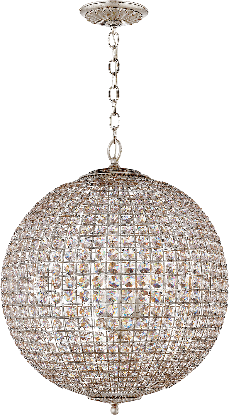 Renwick Large Sphere Chandelier In Burnished Silver - Sphere Chandelier Png (1440x1440), Png Download