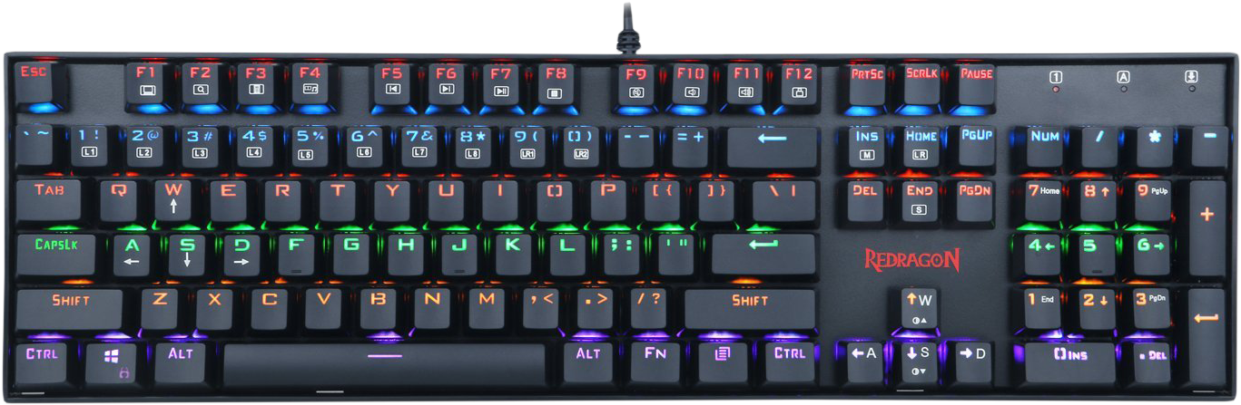 Redragon K551 Vara Led Rainbow Backlit Mechanical Gaming - Redragon K 551 (1500x1500), Png Download