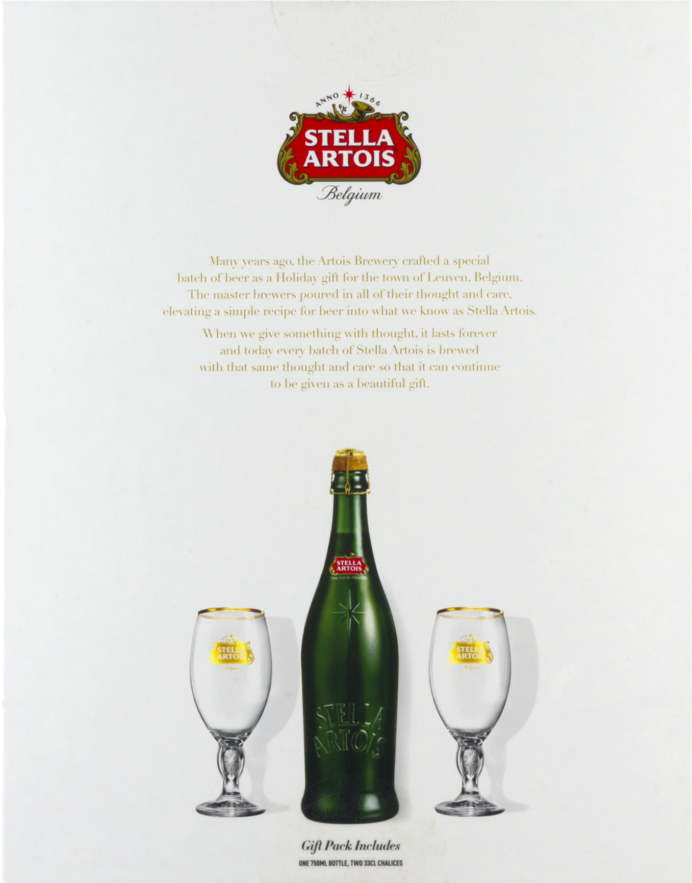 Stella Artois Lager Anno 1366 Gift Pack, 750 Ml Bottle - Stella Artois (1800x1800), Png Download