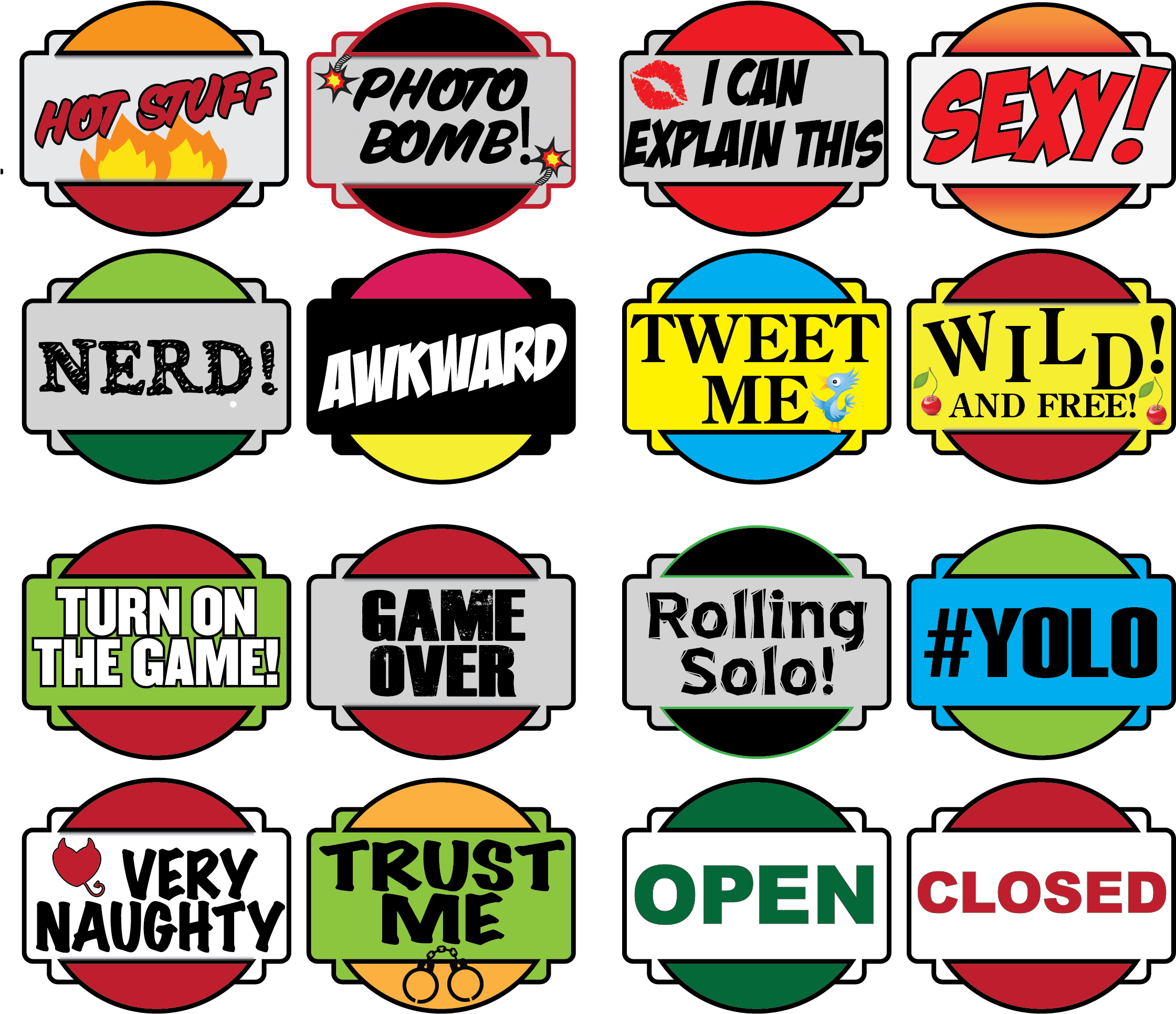 Funny Props Cse Home Ⓒ - Open And Closed Signs (2300x2299), Png Download