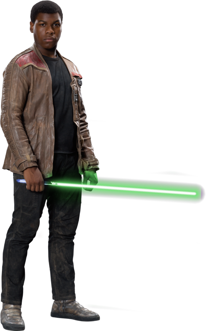 Green Lightsaber Png - Finn Star Wars Png (713x1119), Png Download