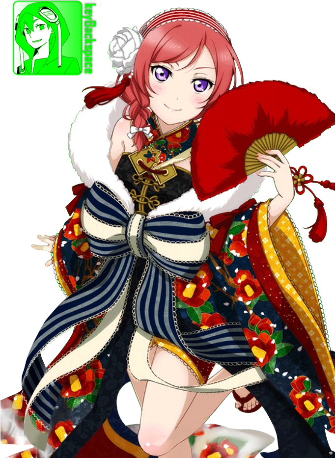 #220 Nishikino Maki Sr - Love Live Kimono Cards (681x957), Png Download