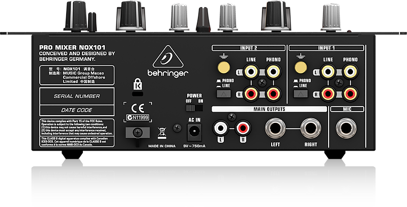 Behringer Nox101 Premium 2 Channel Dj Mixer W/ Full - Nox101 Behringer (800x408), Png Download