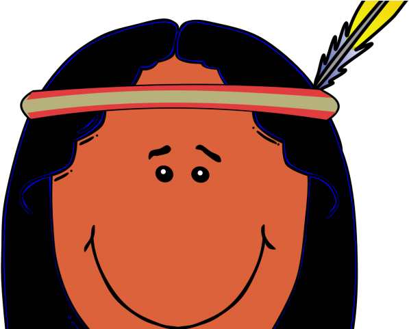 Native American Clipart Face - Drawing Of A Native American Cartoon (640x480), Png Download