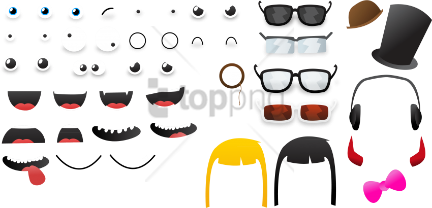 Free Png Download Printable Eyes Ears Nose And Mouth - Eyes Nose Mouth Template (850x410), Png Download