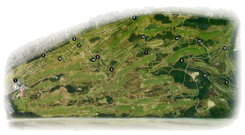 Mourne Golf Course Layout - Aerial Photography (950x524), Png Download