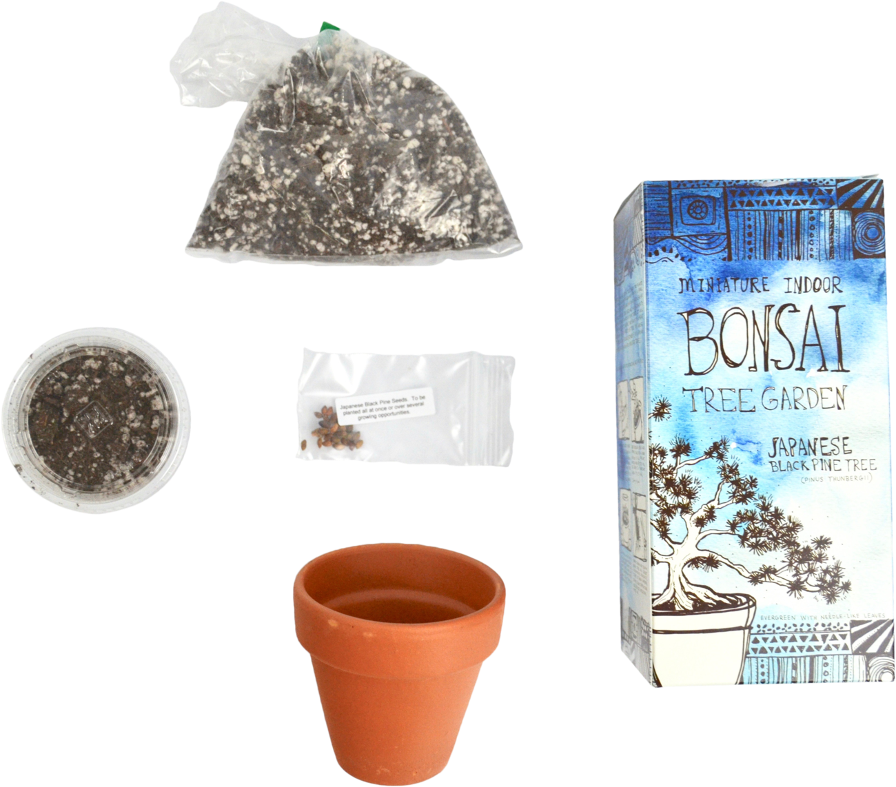 Diy Miniature Indoor Bonsai Tree Garden - Flowerpot (1800x1260), Png Download