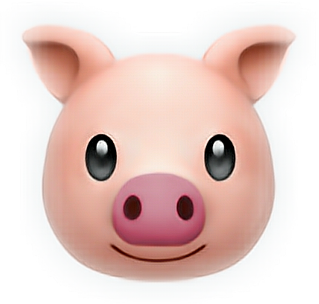 #emoji #pig #pink#freetoedit - Iphone Emoji Pig (1024x976), Png Download