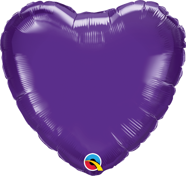 Dark Purple Heart Shaped 18'' Foil Decorator Balloon - Balloon (600x568), Png Download