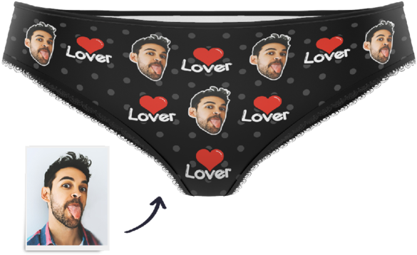Custom Face Colorful Womens Panties-lover - Underpants (600x600), Png Download