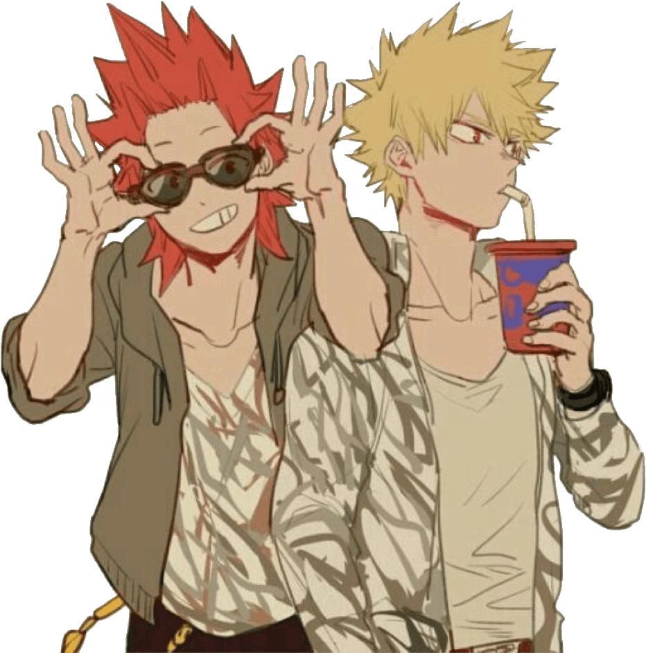 Kiribaku Kirishimaeijirou Bakugoukatsuki Bakugoxki - Bnha Kirishima And Bakugou (982x1024), Png Download