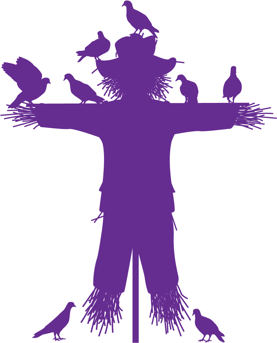 Crow Clipart Scarecrow - Purple Scarecrow (1152x1224), Png Download