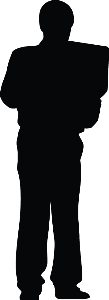 Man Silhouette - Silhouette (356x980), Png Download