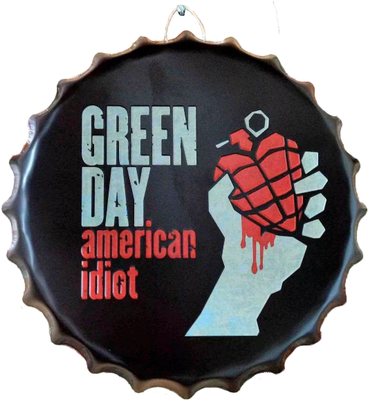 Placa Tampa De Garrafa Green Day Casa Cafe E Mel - Green Day American Idiot (600x600), Png Download