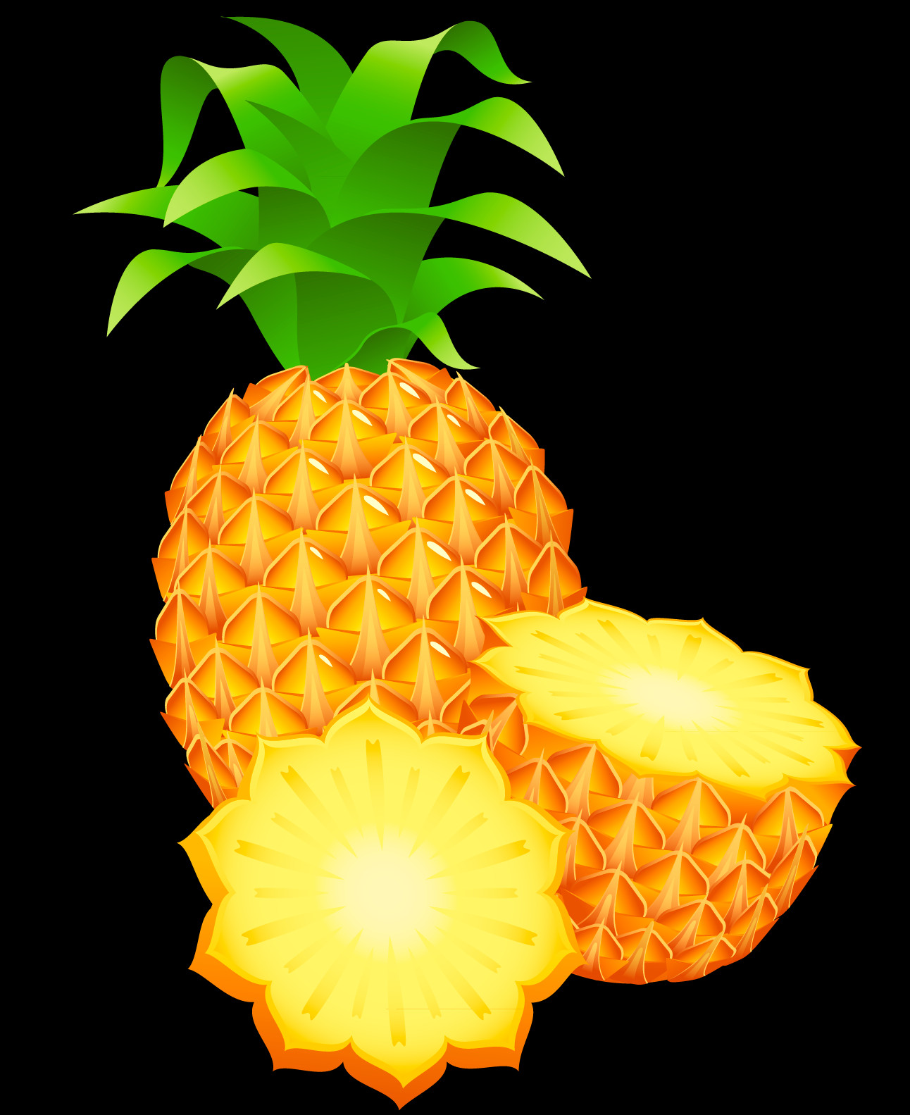 Clip Art Of Pineapple (1292x1583), Png Download