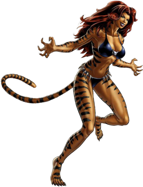 250kib, 493x640, 2447360-tigra1929b - Marvel Avengers Alliance Tigra (493x640), Png Download