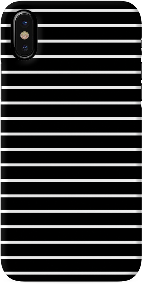 White Stripes On Black Cover Case For Iphone X - T-shirt (1000x1000), Png Download