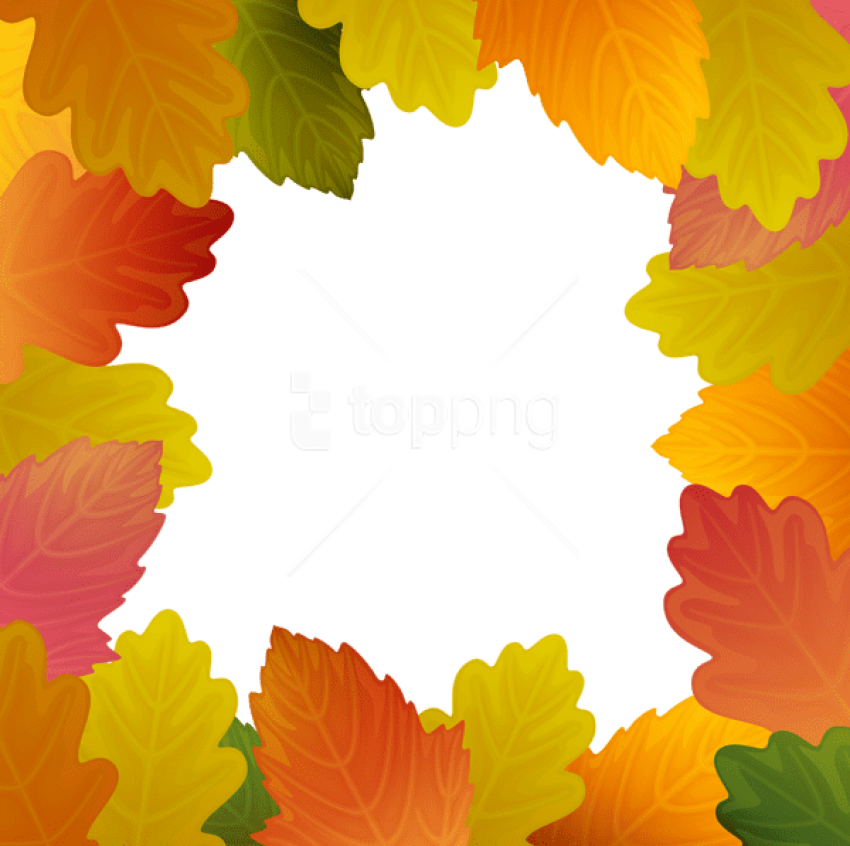 Free Png Download Autumn Leaves Frame Border Clipart - Floral Design (850x846), Png Download