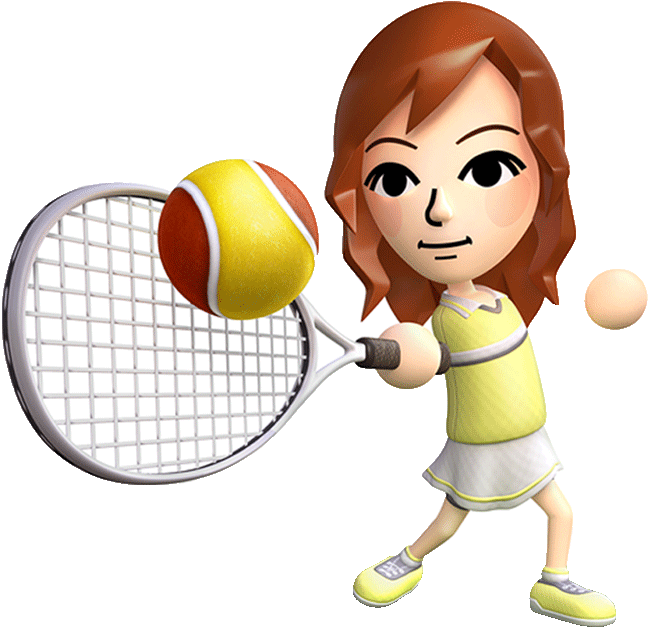 Mii Playing Tennis - Wii Sports (649x628), Png Download
