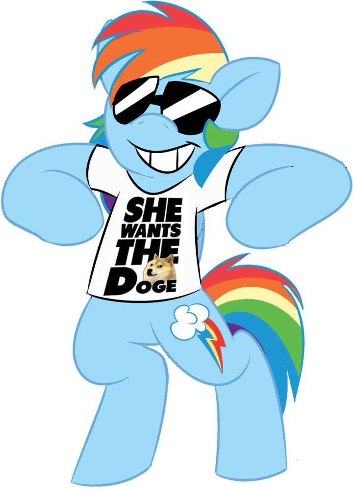 Bipedal, Clothes, Dead Source, Doge, Female, Mare, - Cartoon (740x1024), Png Download