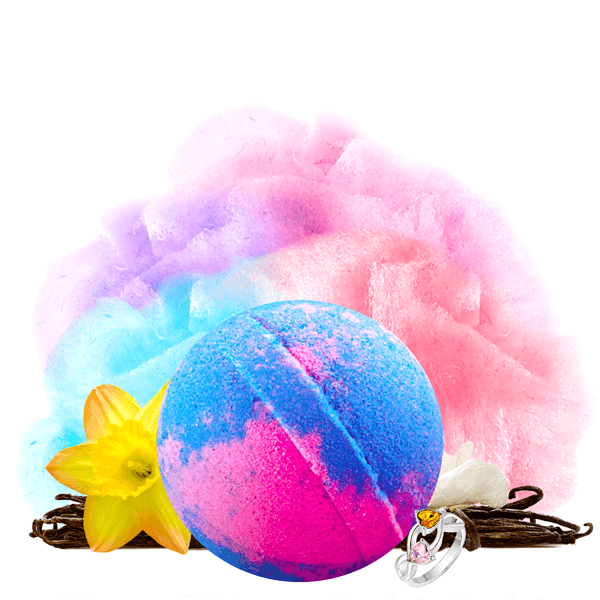 Cotton Candy Single Jewelry Bath Bomb Jewelry Candles® - Bath Bomb (600x600), Png Download