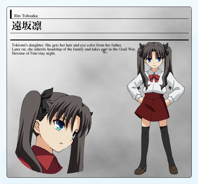 I Ii - 遠坂 凜 Fate Zero (654x610), Png Download