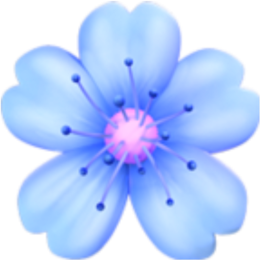 Flowers Blue Emoji Tumblr - Pink Flower Emoji Transparent (1024x1024), Png Download
