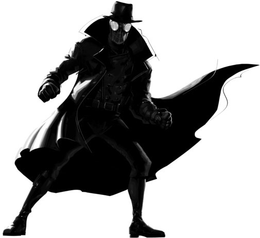 Peter Parker Noir - Spider Man Into The Spider Verse Spider Man Noir (600x566), Png Download