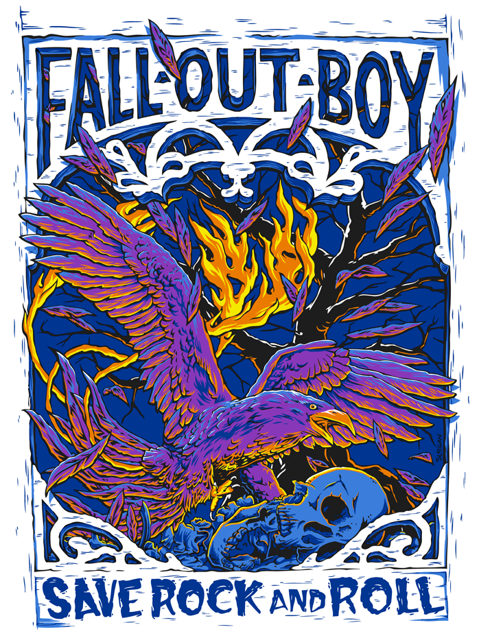 Fall Out Boy Save Rock And Roll 18x24 Screen Printed - Fall Out Boy The Phoenix Shirt (1001x1001), Png Download
