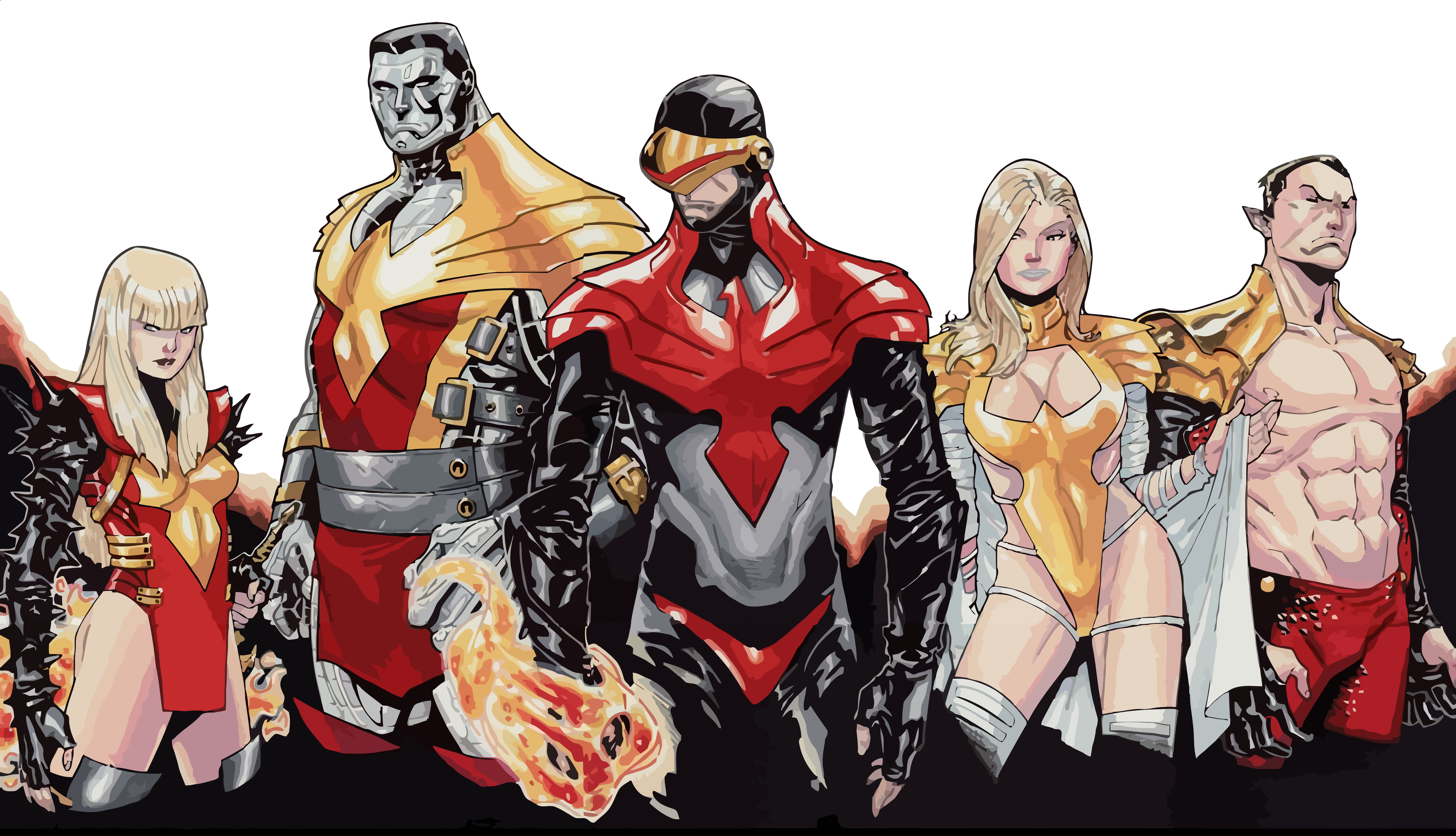 Phoenix Five By Kyouji-kuzunoha Magik Marvel, Marvel - Marvel Phoenix Five (5300x3046), Png Download
