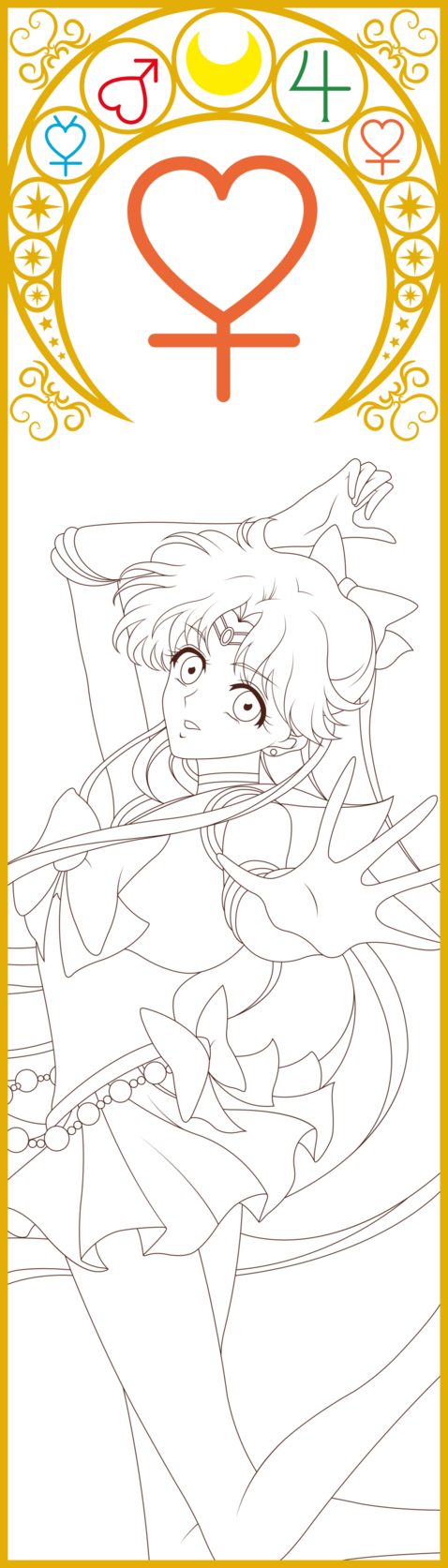 Sailor Venus By Blackcitty - Sketch (478x1673), Png Download