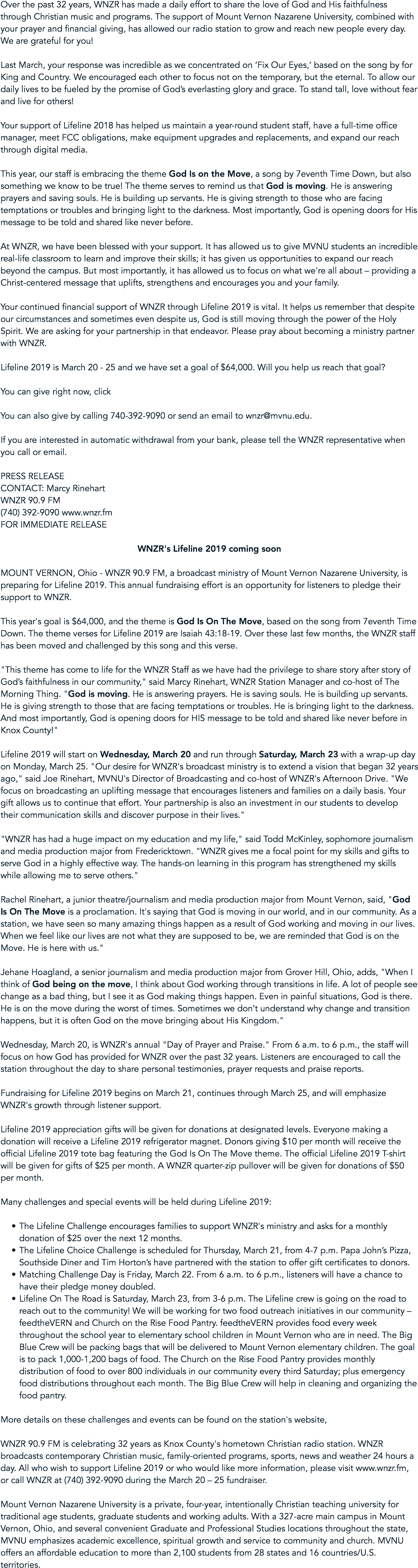 Over The Past 32 Years, Wnzr Has Made A Daily Effort - Document (1521x5720), Png Download