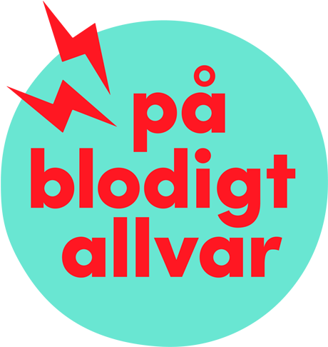 "på Blodigt Allvar" In Red Text, On A Teal - Circle (780x500), Png Download