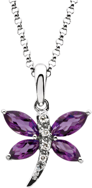 Z65294 - Dragonfly Necklace (640x640), Png Download
