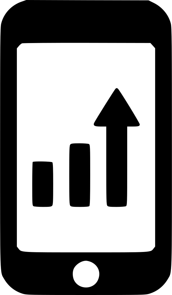 Mobile Graph Analytics Smartphone Increase Svg Png - Mobile Chart Icon (572x980), Png Download