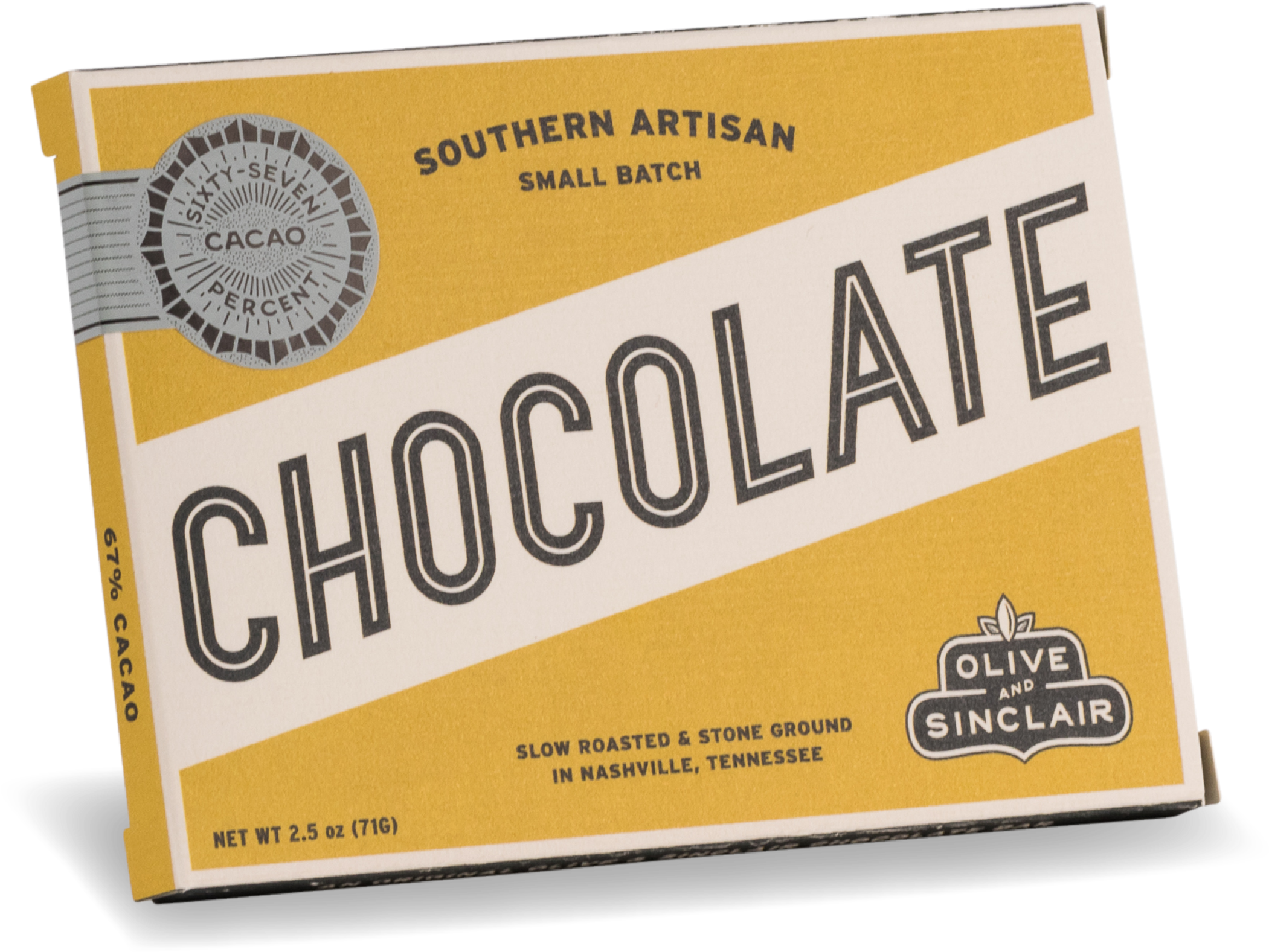 67% Cacao Chocolate Bar Olive & Sinclair Chocolate - Carton (2400x1800), Png Download