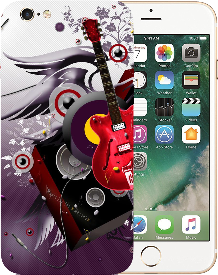 Guitar Art Printed Case Cover For Iphone 6 By Mobiflip - Micromax Wallpaper For Mobile 240x320 Free Download (1000x1000), Png Download