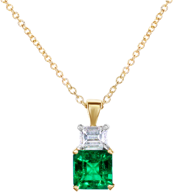 Diamond And Emerald Pendant - Pendant (920x920), Png Download