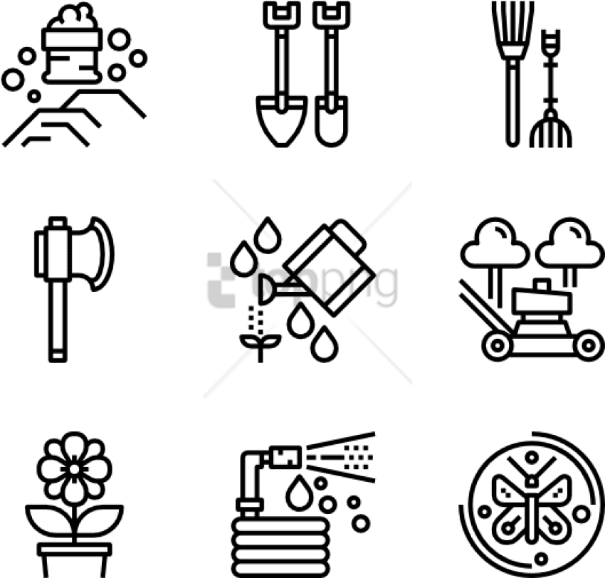 Free Png Banner Stock Farm Icons Free Garden Tools - Design Icon (850x812), Png Download
