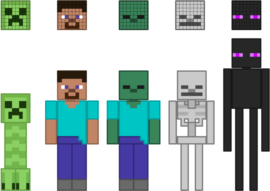 Minecraft Vector Character - Characters From Minecraft (1191x670), Png Download