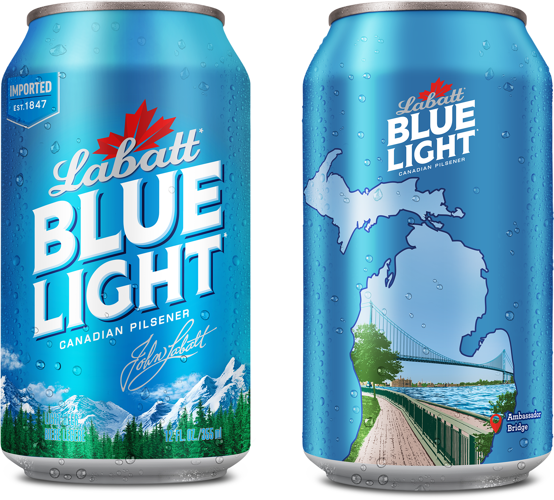 Ambassador Bridge Will Be Featured On Limited-edition - Labatt Blue Light Can (3240x2667), Png Download
